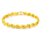 24K Real Gold Plated Car Flower Bracelet Wedding Jewelry Gift