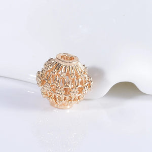 24K Color-Preserving 15MM Flower Necklace Bracelet Beads DIY Jewelry
