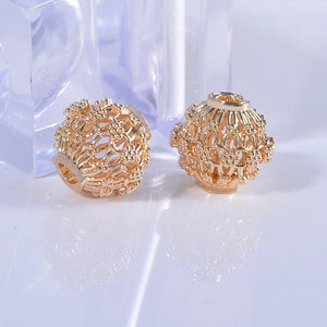 24K Color-Preserving 15MM Flower Necklace Bracelet Beads DIY Jewelry