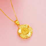 24K Real Plated Flower Statement Necklace Bride Wedding Jewelry