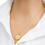 24K Real Plated Flower Statement Necklace Bride Wedding Jewelry