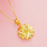 24K Real Plated Flower Statement Necklace Bride Wedding Jewelry