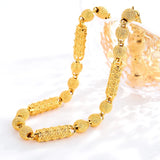 24K Solid Yellow Bamboo Necklace for Men 6MM 7MM 8MM 585 Chain Necklace Pendant