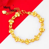 24K Vietnamese Sand Star Round Belly Bangle Natural Bracelets