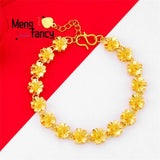 24K Vietnamese Sand Star Round Belly Bangle Natural Bracelets