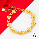 24K Vietnamese Sand Star Round Belly Bangle Natural Bracelets