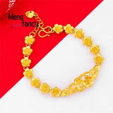 24K Vietnamese Sand Star Round Belly Bangle Natural Bracelets