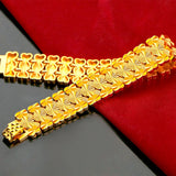 24K Yellow Bracelet for Men Personalized Watch Hand Chain