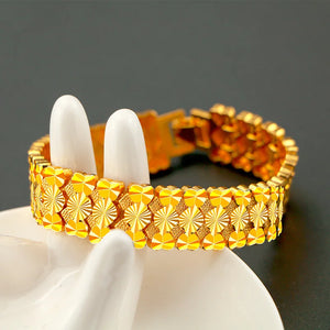24K Yellow Bracelet for Men Personalized Watch Hand Chain