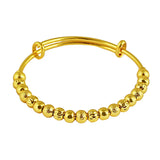 24K Yellow Bead Bracelet for Women, Buckle Bangle Jewelry Gift