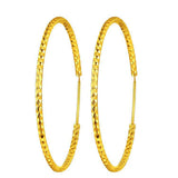 24K Yellow Hoop Earrings For Women 40mm Big Circle Round Ear Cuff