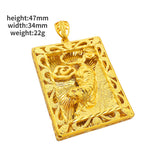 24K Yellow Men's Tiger Pendant Plated Necklace Chain Pendants Father Jewelry