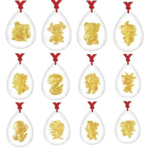 24K Yellow & Crystal Pendant Lucky Chinese Zodiac Cartoon 30*20mm