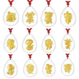 24K Yellow & Crystal Pendant Lucky Chinese Zodiac Cartoon 30*20mm