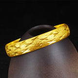 24K Yellow Plated Bracelet Bangle for Women 15mm Happiness Gypsophila