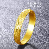 24K Yellow Plated Bracelet Bangle for Women 15mm Happiness Gypsophila