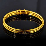 24K Yellow Plated Coil Wedding Bracelet Bangle for Women