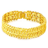 24K Gold-Plated Men's Bracelet Wedding Jewelry