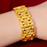 24K Gold-Plated Men's Bracelet Non-Fading Jewelry
