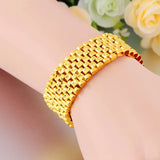 24K Plated Men's Sand Domineering Tank Bracelet Jewelry