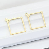 14K Brass Rhombus Shape Closed Rings Connect Rings Jewelry Making Supplies