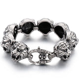 24MM Tiger Head Chain Men's Bracelet Biker Gothic Jewelry
