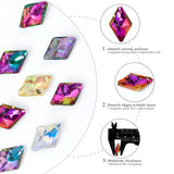 24PCS 19mm Rhombus Beads Crystal Pendant Glass Austria Charms Rhinestones Beads