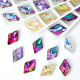 24PCS 19mm Rhombus Beads Crystal Pendant Glass Austria Charms Rhinestones Beads