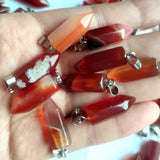 24PCS Carnelian Natural Stone Pendant Wholesale 22*8mm