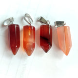 24PCS Carnelian Natural Stone Pendant Wholesale 22*8mm