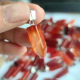 24PCS Carnelian Natural Stone Pendant Wholesale 22*8mm