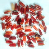 24PCS Carnelian Natural Stone Pendant Wholesale 22*8mm