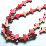 24PCS Turqouise Stone Loose DIY Beads Cross Shape 12X16MM