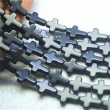 24PCS Turqouise Stone Loose DIY Beads Cross Shape 12X16MM