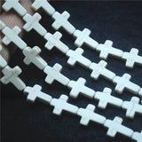 24PCS Turqouise Stone Loose DIY Beads Cross Shape 12X16MM