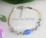 24PCS Glass Beaded Lucky Raffia Anklet Bracelets Set