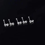 24PCS Colorful Double Crystal Nose Studs Boxed