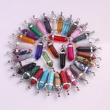 24PCS Chakra Pendant Crystal Necklace for Jewelry Making