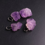 24PCS Women Amethysts Beads Pendant Natural Stone Purple Crystal Quartz Necklace