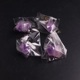 24PCS Women Amethysts Beads Pendant Natural Stone Purple Crystal Quartz Necklace