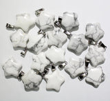 24PCS Natural Stone Star Necklace Pendant for DIY Jewelry Making