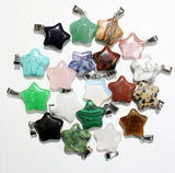 24PCS Natural Stone Star Necklace Pendant for DIY Jewelry Making