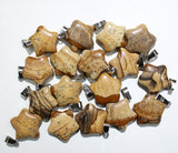 24PCS Natural Stone Star Necklace Pendant for DIY Jewelry Making