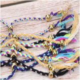24PCS Tibetan Rope Bracelet Ethnic Tassel Copper Bead Unisex Party Accessories