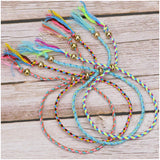 24PCS Tibetan Rope Bracelet Ethnic Tassel Copper Bead Unisex Party Accessories