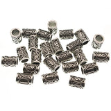 24PCS Viking Rune Beads Tube Spacer Beads Accessories DIY Necklace Making