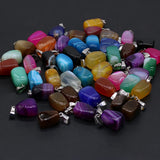 24PCS Natural Stone Melon Seed Buckle Pendant for Jewelry Making