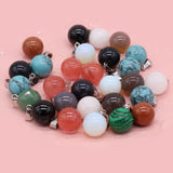24PCS Adzuki Bean Natural Stone Pendant 14x14mm for Jewelry Making