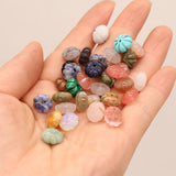 24PCS Natural Stone Unakite Opal Sodalite Flower Pendant Jewelry Making