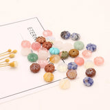 24PCS Natural Stone Unakite Opal Sodalite Flower Pendant Jewelry Making